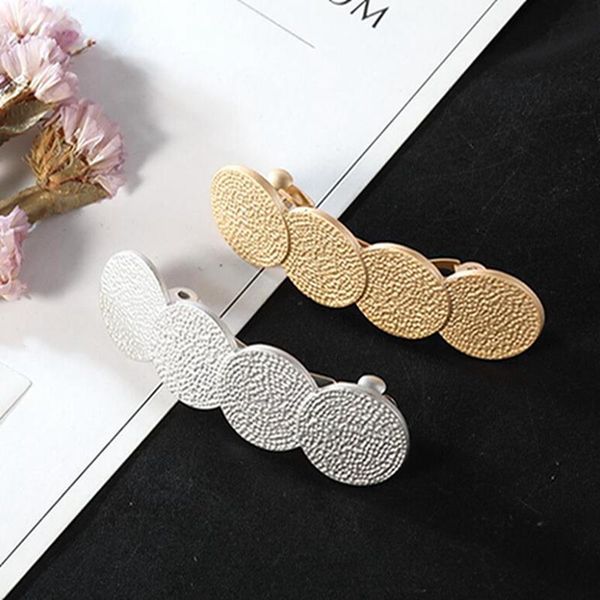 

hair clips & barrettes gold silver color round clip hairpin for women girls jewelry accessories female, Golden;silver