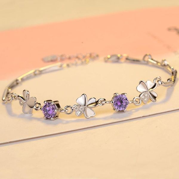 

link, chain ladies bracelets silver fashion personalized jewelry, Black