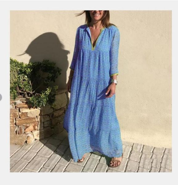 

casual dresses 2021 spring women's long sleeved bohemian bottomed dress, Black;gray