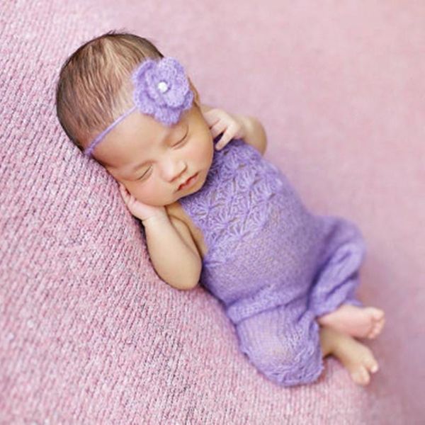 

caps & hats mohair born baby po props costumes headband pants set boy girl knitted pography accessories clothing, Yellow