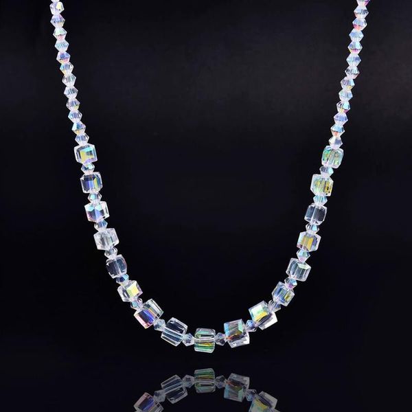 

chokers fashion women square crystal necklace clavicle for wedding jewelry wholesale, Golden;silver