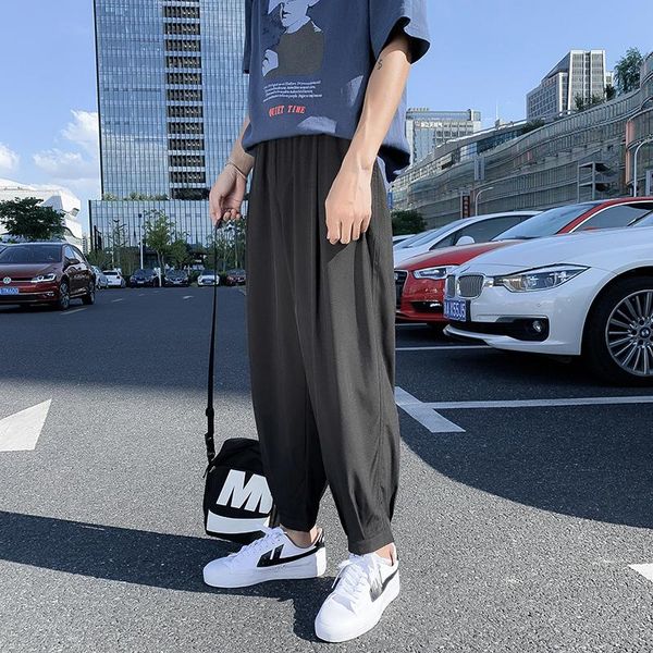 

legible 2021 summer lightweight casual harem pants men loose trousers men's, Black