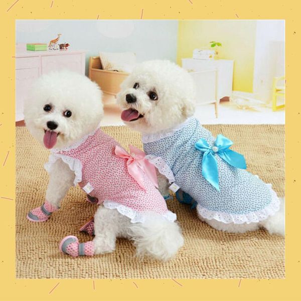 

dog apparel pet sling dress for small & medium cat puppy spring summer bowknot princess clothes