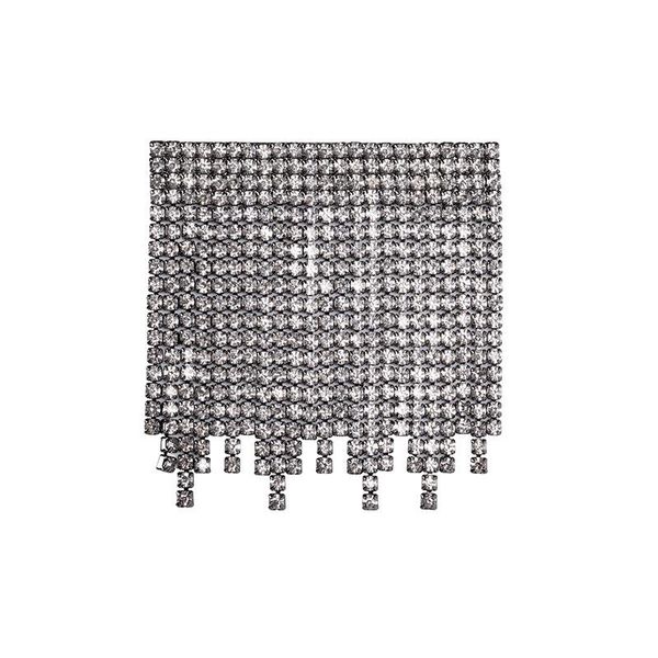 

pins, brooches simple gold color full rhinestone exggerated brooch for women men fashion jewelry, Gray