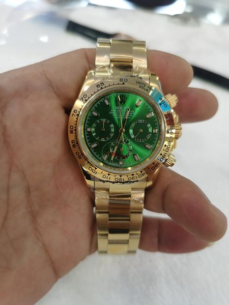 

with original box watch 40mm 116500 116505 116506 116520 116509 stainless no chronograph mechanical automatic mens watches green dial, Slivery;brown