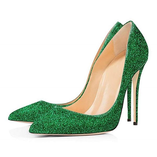 

super high-heeled shoes spring banquet wedding shiny fashion 12cm dress, Black