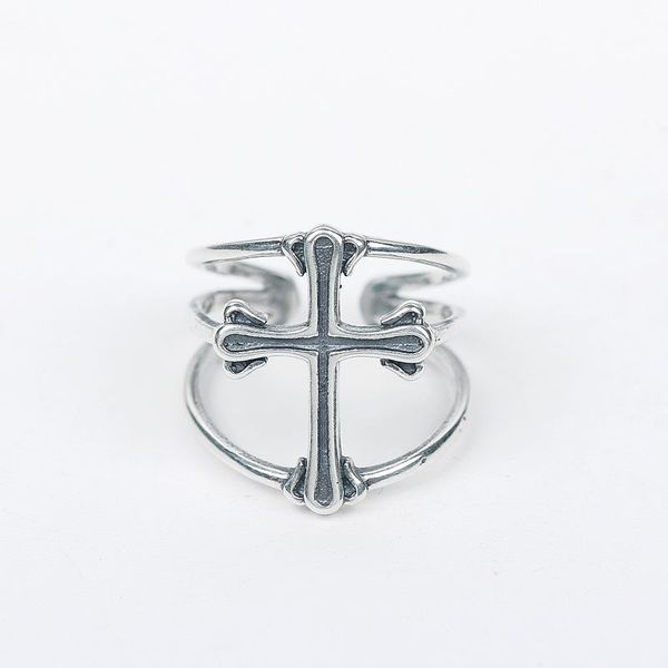 

wedding rings bijoux bohemian vintage 925 sterling silver cross for women large open girls fancy jewelry wholesale, Slivery;golden