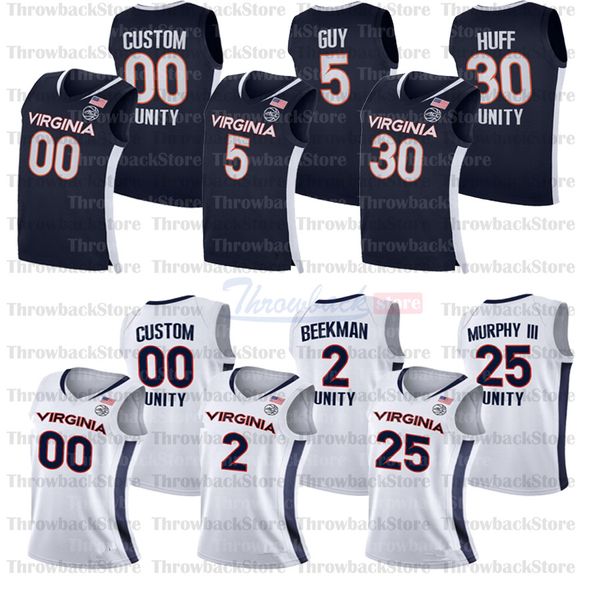 Maglie da basket personalizzate Virginia College 25 Mamadi Diakite 30 Jay Huff 13 Casey Morsell 2 Braxton Key 0 Kihei Clark