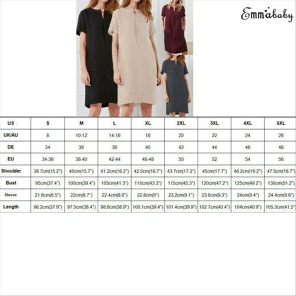 

short sleeve button cotton linen womens dress summer midi casual oversize, Black;gray