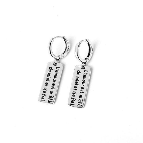 

hoop & huggie kofsac fashion 925 silver earrings for women jewelry creativity vintage square tag earring lady different occasion accessories, Golden;silver