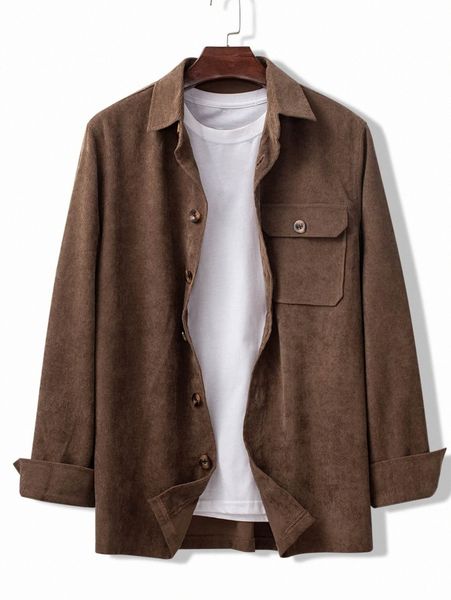 

men flap pocket corduroy shirt without tee y7hj#, White;black