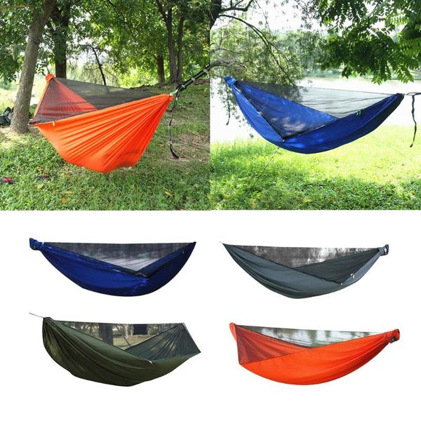 

person outdoor camping hammock tent hanging bed with mosquito net 210t nylon travel hunting sleeping swing tents and shelters