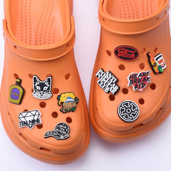 

soft pvc cartoon croc shoe charm lady selling products for kids, White;pink
