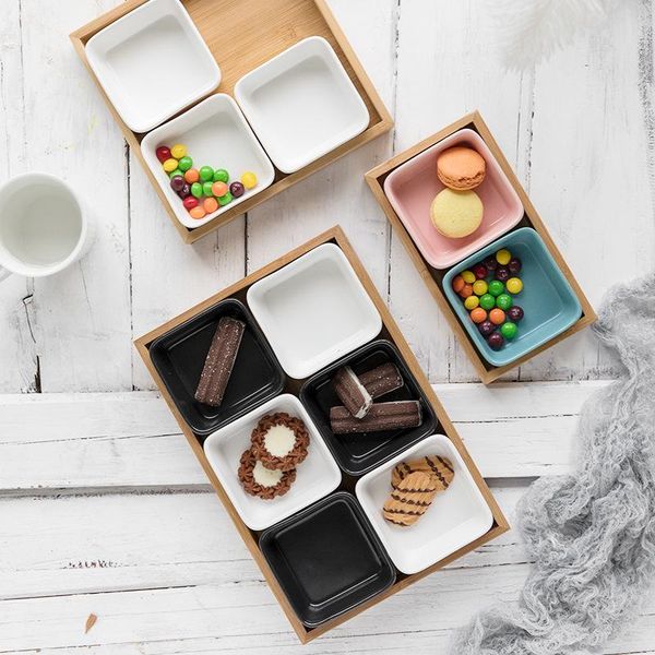 

dishes & plates square breakfast sushi dessert bread cake plate. living room fruit plate candy box grid snack seasoning