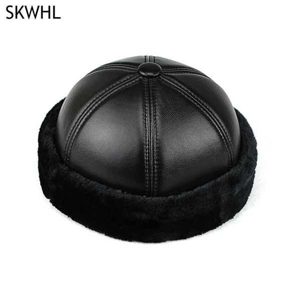 

real cowhide leather fashion autumn and winter hats for women solid design ladies thin skullies and beanies men hat caps, Silver