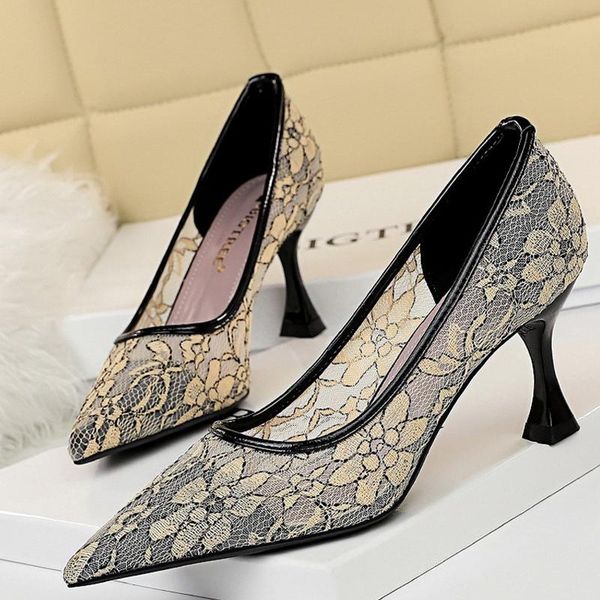 

dress shoes lace woman pumps kitten heels women party high apricot black female heel drop