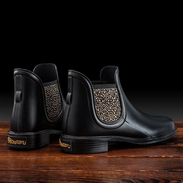 

japan nisan women's low bond bright diamond short tube boots elastic water sho rain