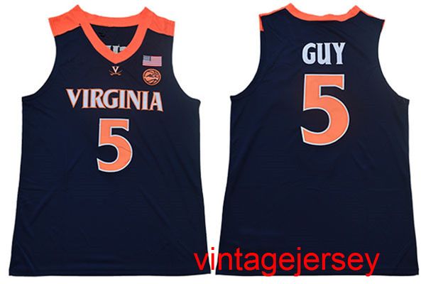 5 Kyle Guy 12 De'Andre Hunter Virginia Retro-College-Basketball-Trikots im Retro-Stil, Größe S-XXL