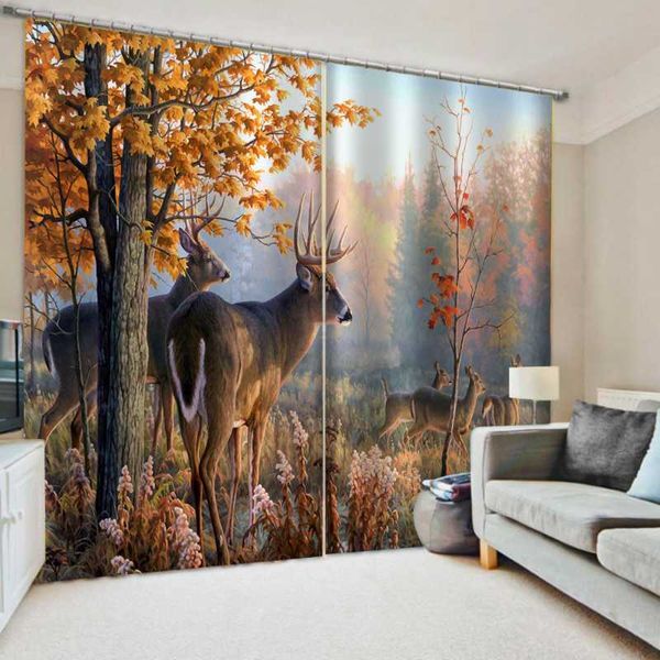 

curtain & drapes custom modern animal printing window curtains for living room bedroom autumn blackout shading blinds
