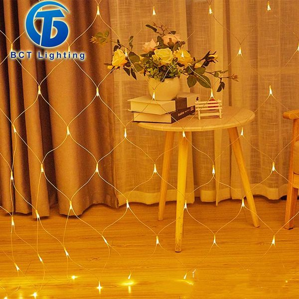 

strings 1.5x1.5m 3x2m led net mesh fairy string light garland window curtain christmas wedding party holiday
