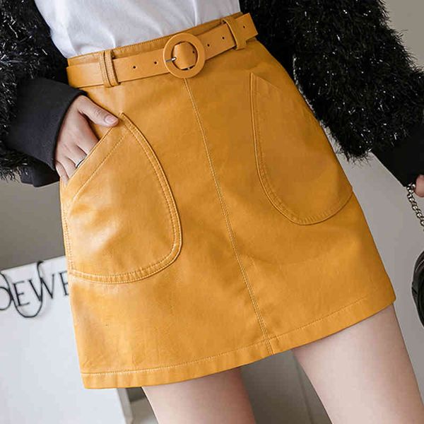 

casual dresses shintimes pu leather women skirt autumn and winter mini s high waisted a-line short s cokz, Black;gray