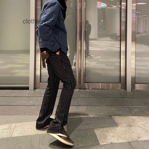 

mens sweatpants 2022 gallerydept pants style elastic wide leg cut striped trousers flared street crowd, Black