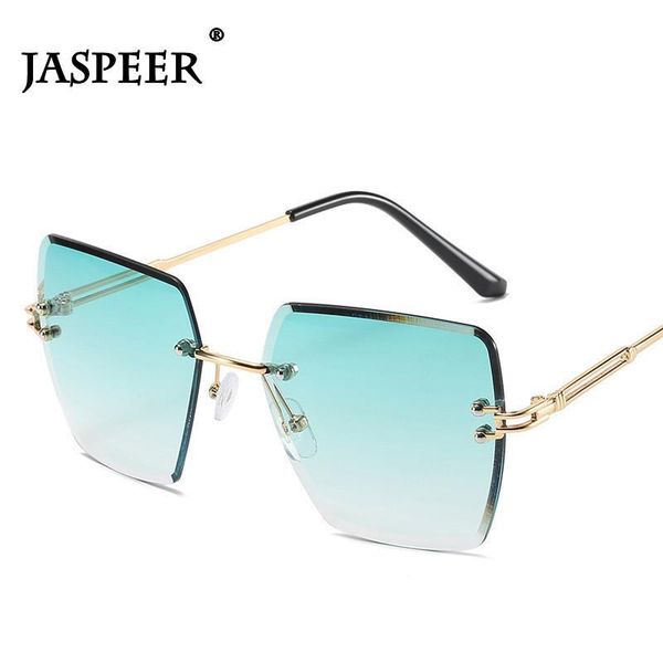 

oversized rimless sunglasses women retro gradient shades men uv400 vintage sun glasses brand designer fashion eyewear, White;black