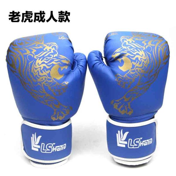 

Flame tiger figure boxing gloves Sanda Taekwondo Boxing Training Gloves Adult Pu Sports