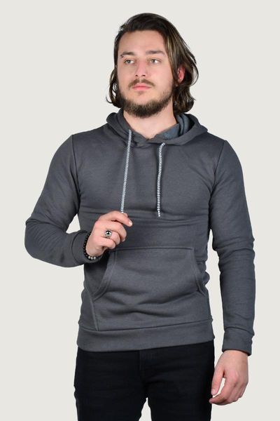 

men's hooded long-sleeve sweatshirt 9y-5200178-020-1 smoked tracksuits, Gray