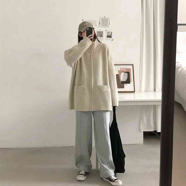 

women's knits & tees suÃ©ter solto de malha, irmÃ£ fara outono inverno, feminino, manga longa, sÃ³lido, grosso, chique, casual, suÃ©te, White