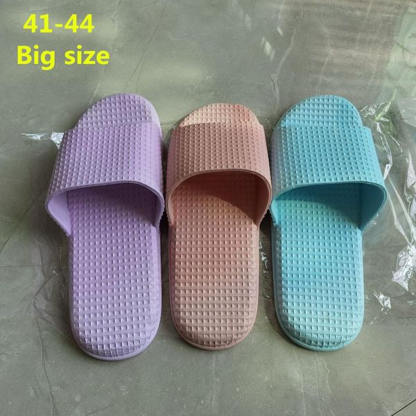 

summer oversized indoor slippers women's big feet bathroom washroom antiskid household 41 42 43 44, Black