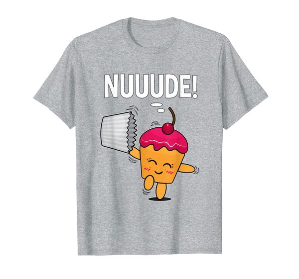 

what do you call a cupcake without it's wrapper... nude t-shirt, White;black