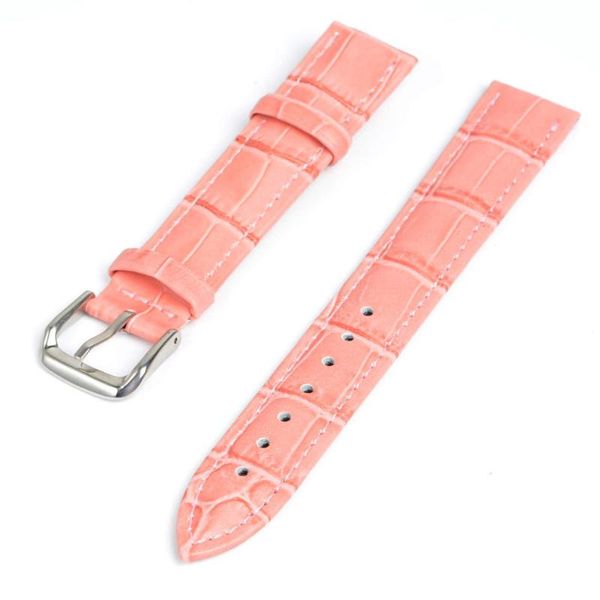 

watch bands fashion 12mm 14mm 16mm 18mm 20mm 22mm 24mm pink & red soft genuine leather grain band strap calf watchband, Black;brown