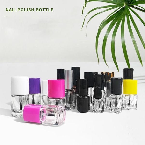

storage bottles & jars 100pc/set clear glass nail polish bottle with brush, glue bottle, cosmetic sub-bottle, empty convenient for travel 5m