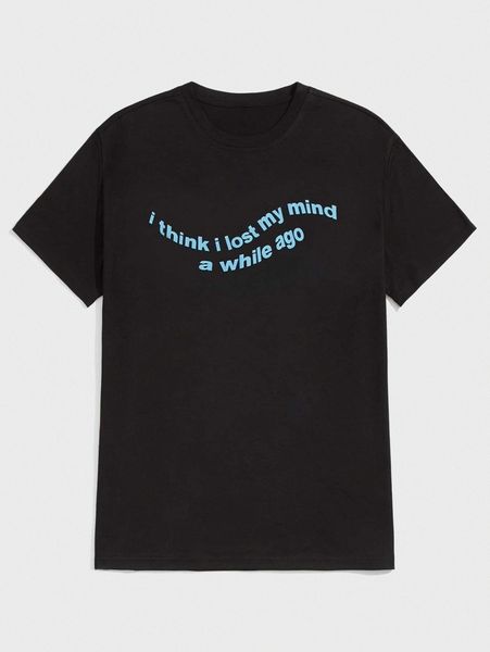 

romwe guys slogan tee w1ty#, White;black