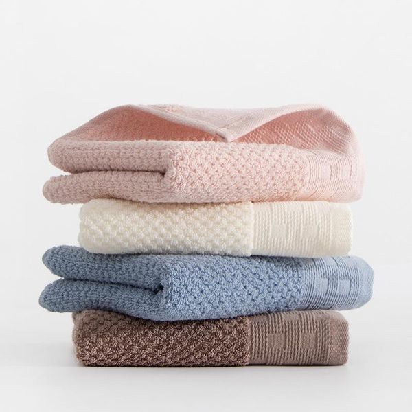

towel [2 pcs] face men and women daily pure color super absorbent soft cotton honeycomb satin file nordic style