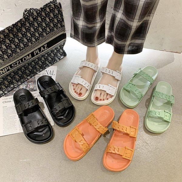 

black summer shoes women buckle leather flat sandals round toe platform shoes ladies summer causal sandals zapatillas mujer