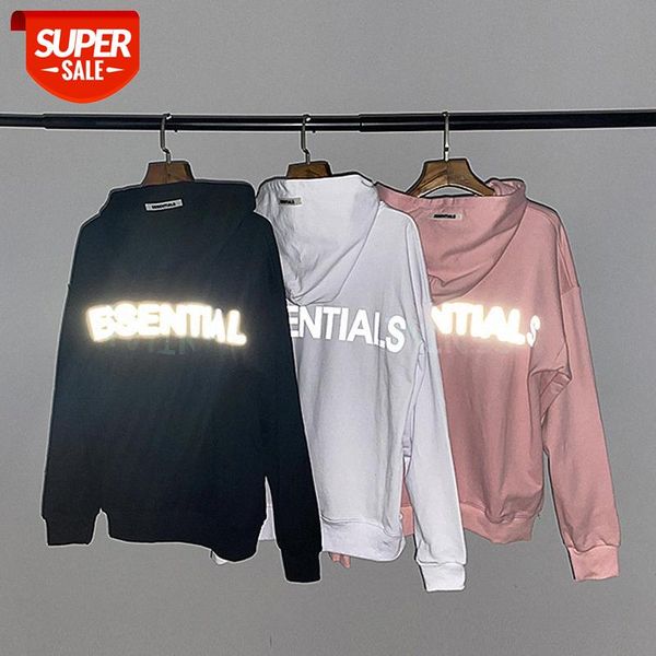 

fear of god eentials 3m reflective letter hoodie men and women brand #tw3x, Black