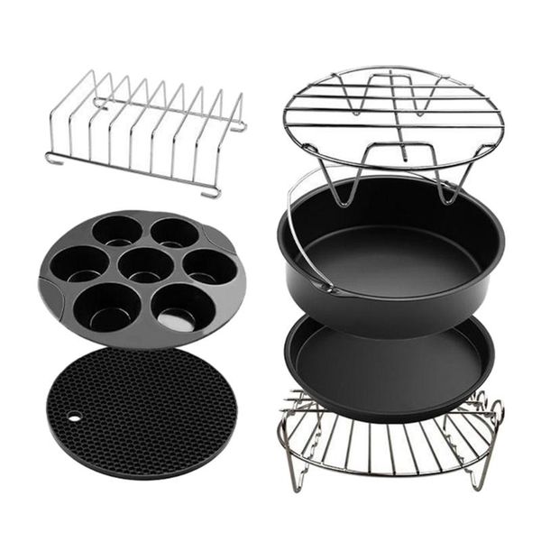 

air fryers fryer accessories, set of 7, fit all 3.5-5.3 qt dishwasher safe
