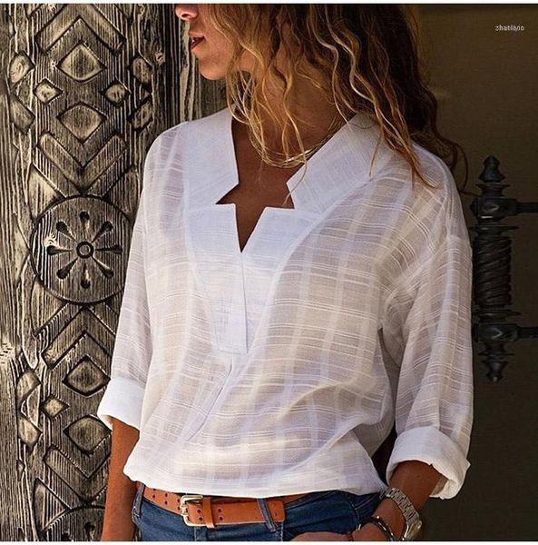 

fashion ladies white v-neck long sleeve shirt and blouses black spring shirts for1