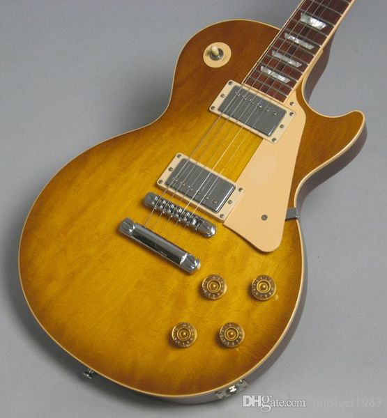 

custom electric guitar, lemonburst 1pc body&neck, solid maple quality guitar