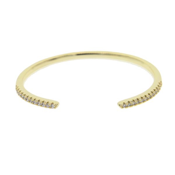 

special design delicate paved tiny cz open adjust size cuff bangles bracelet for cute lovely girl women fashion charm crystal jewelry, Golden;silver