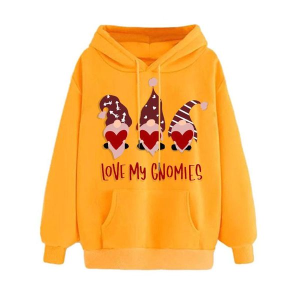 

women's hoodies & sweatshirts women autumn winter valentine day print long sleeve pullover hooded thin fleece sweatshirt girls, Black