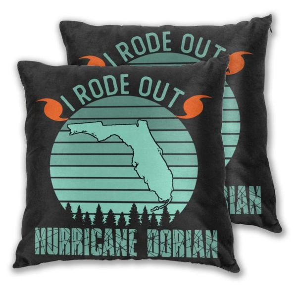 

throw pillows case i rode out hurricane dorian . survived sofa decorative pillow cushions cover cushion/decorative