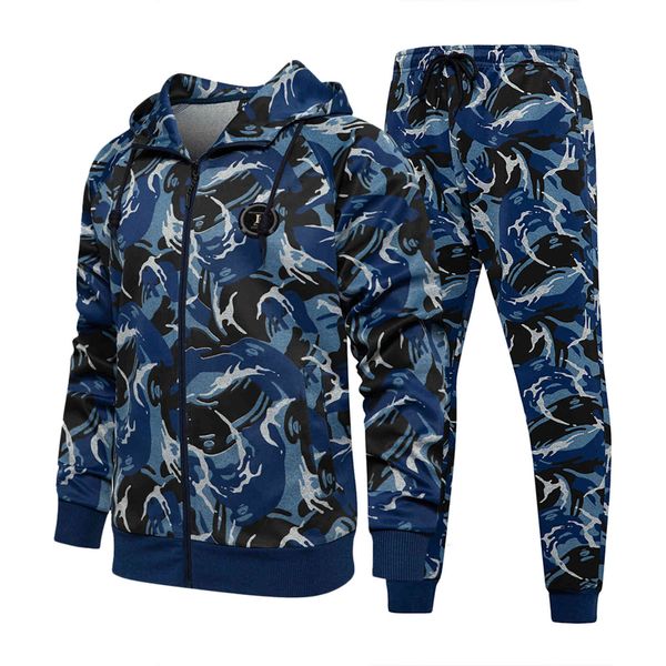 

men's hoodie, camouflage sportswear, 2-piece set, et + , autumn sportswear, Gray