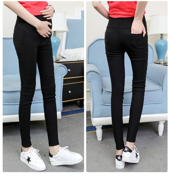 

pregnancy abdominal pants casual jeans maternity pants for pregnant women clothes high waist trousers loose denim jeans 112306 118 z2, White
