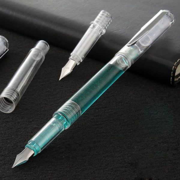 

fountain pens 1 pieces transparent pen 0.38mm writing calligraphy ink oblique metal nib for school office supplie
