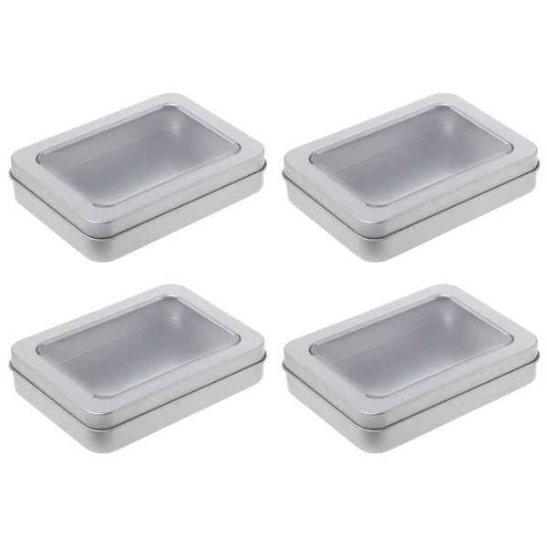 

storage bags 4pcs tinplate usb flash drive boxes creative visible window case