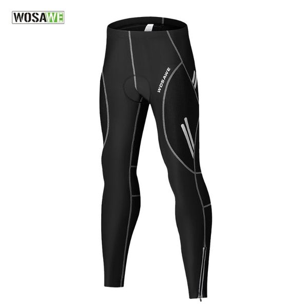 

racing pants wosawe men's cycling tights bike bottoms breathable sports solid black mountain mtb road trousers, Black;blue