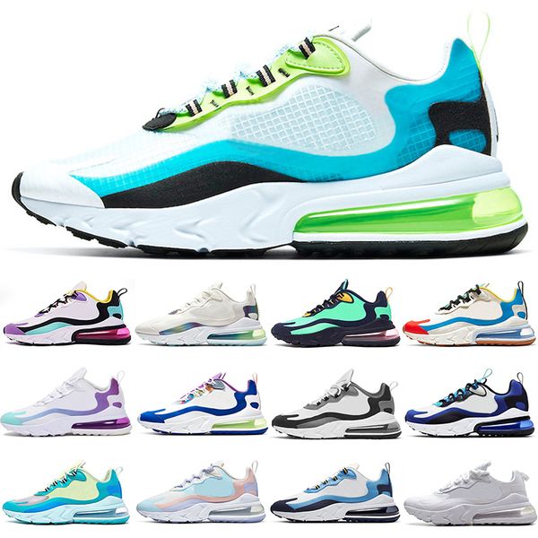 

new fashion running shoes man woman react triple white black bauhaus oracle aqua bright violet bubble pack-1 electro blue dusk purple easter